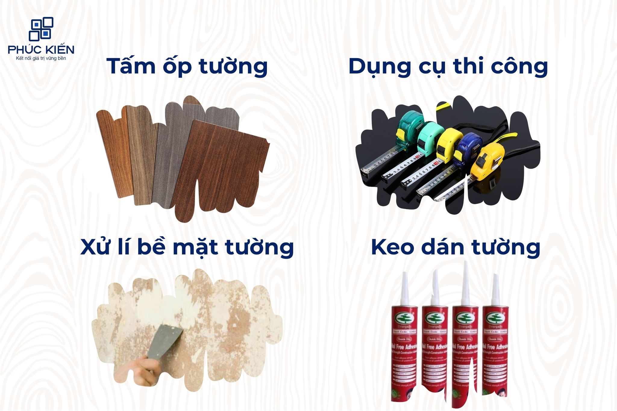 cách thi công tấm ốp tường pvc