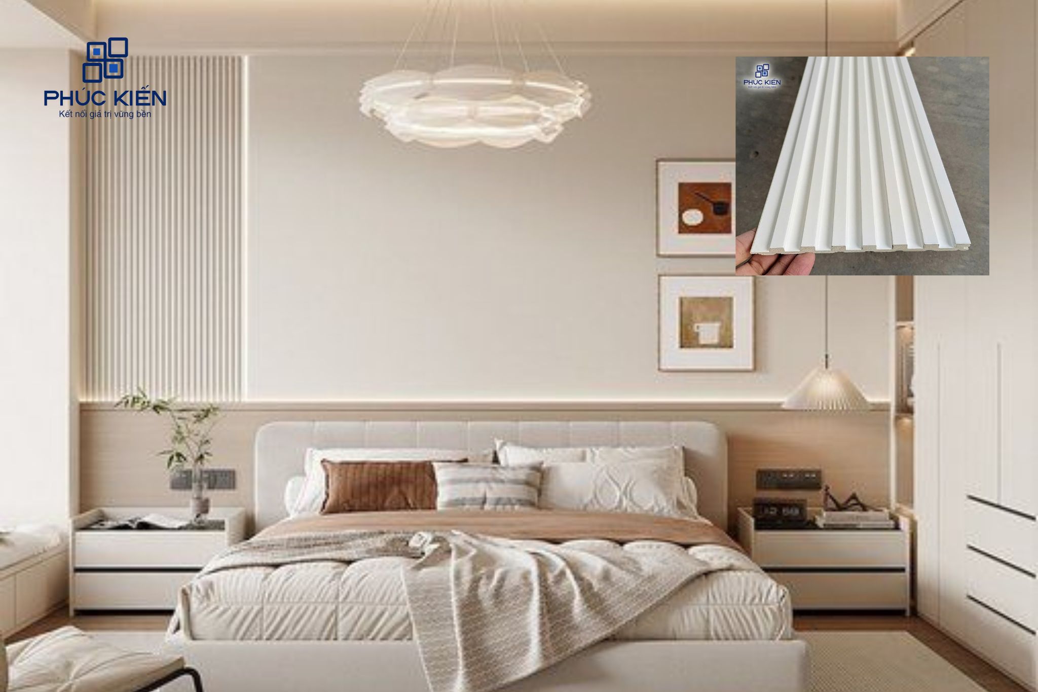 tấm ốp tường màu trắng