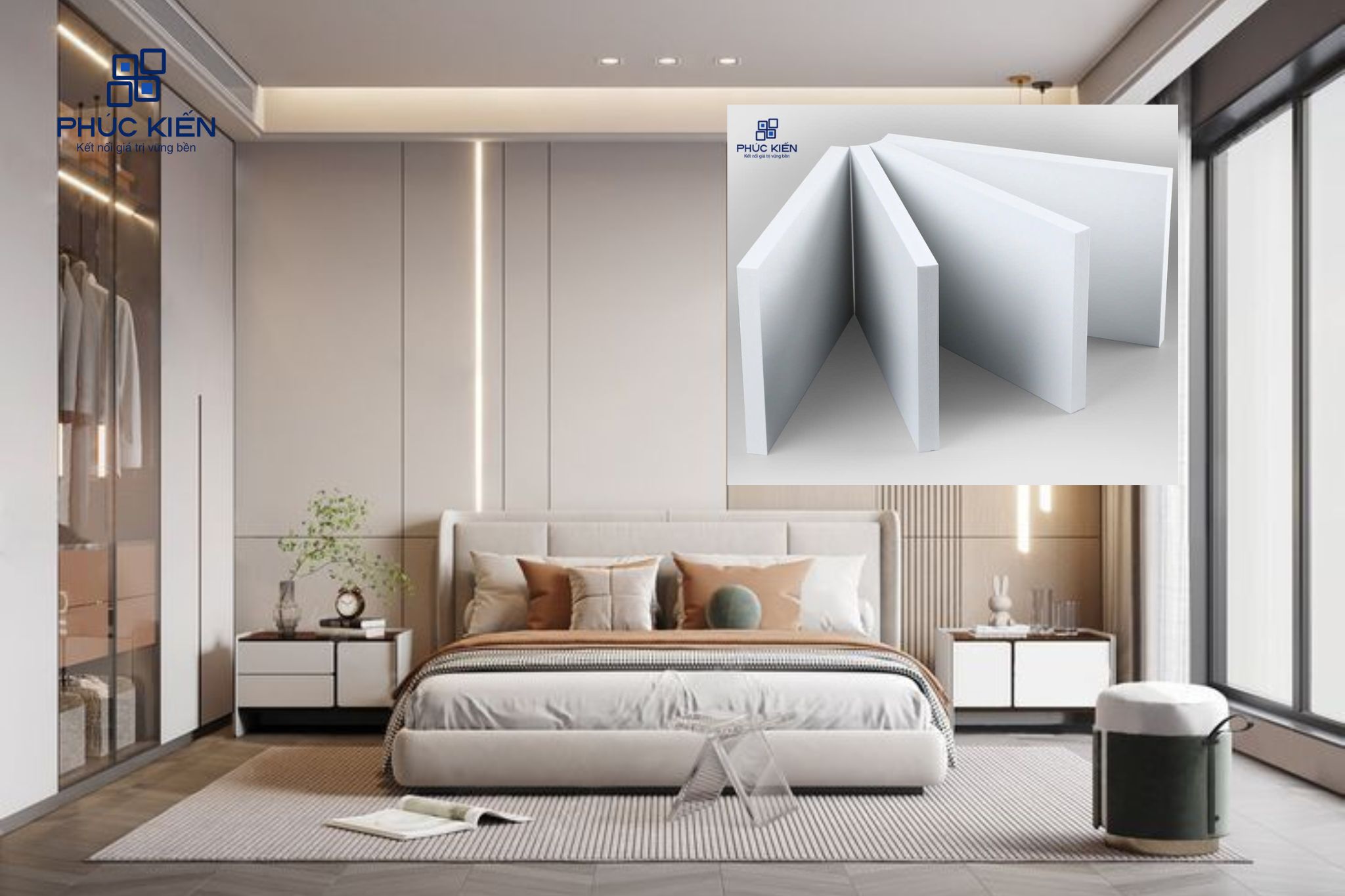 tấm ốp PVC màu trắng