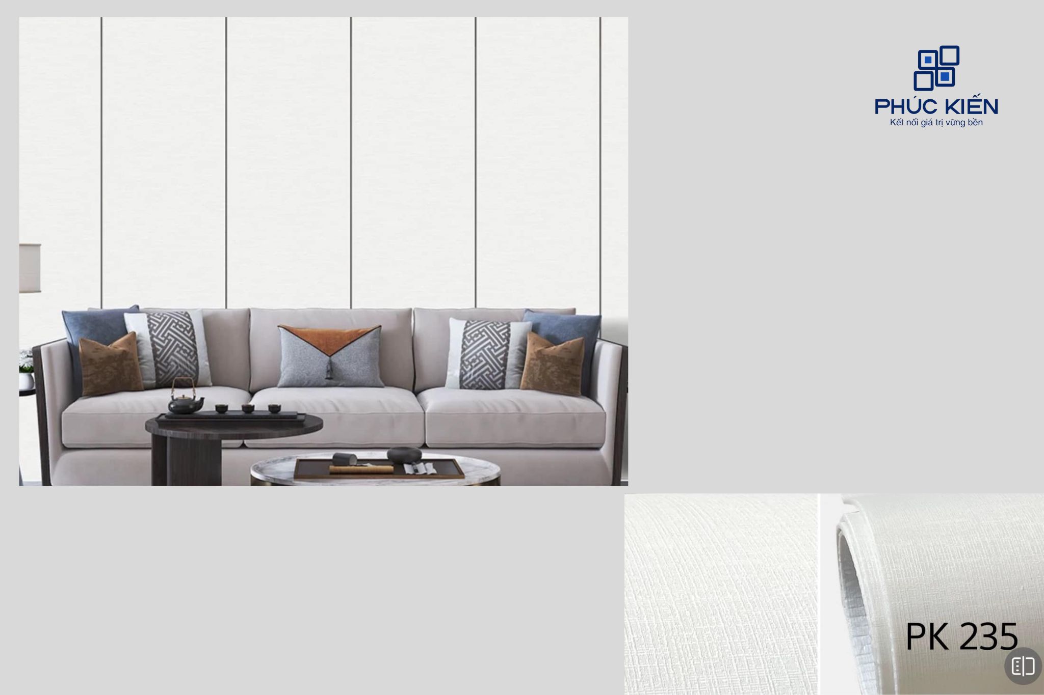 tấm ốp vân vải màu trắng