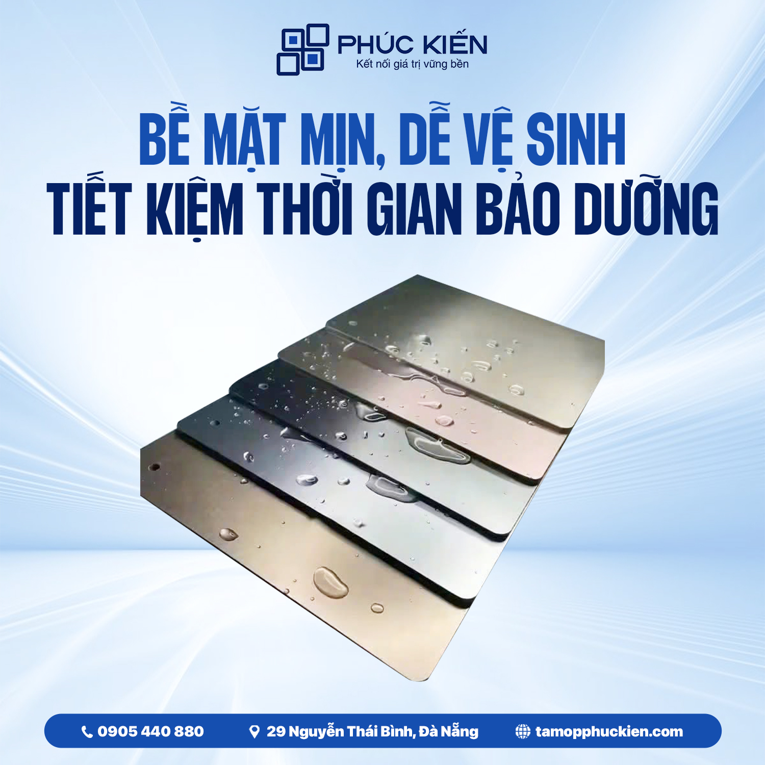 Bề mặt mịn, dễ vệ sinh 